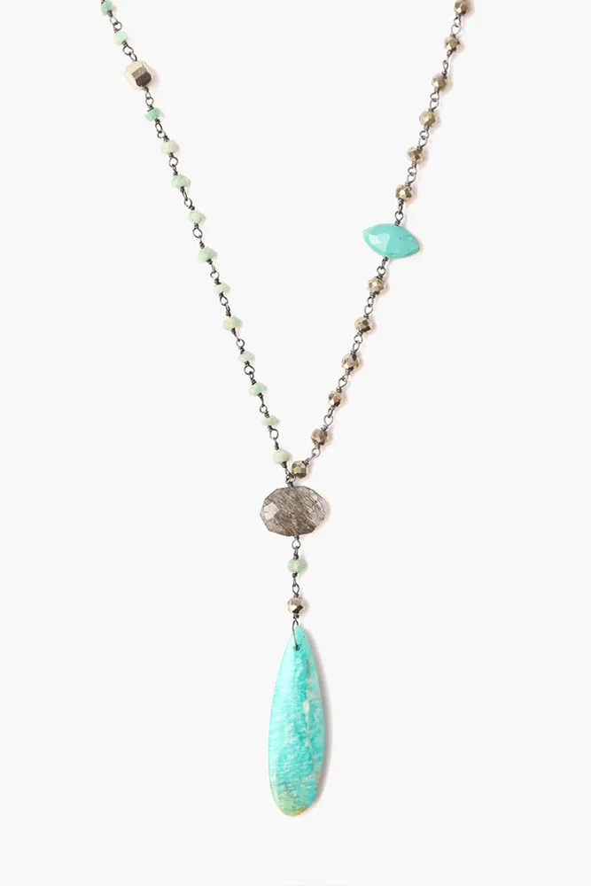 Chan Luu Turquoise Mix Stones Long Necklace