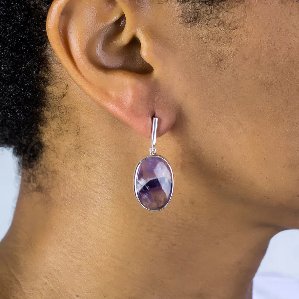 Chevron Amethyst Drop Earrings