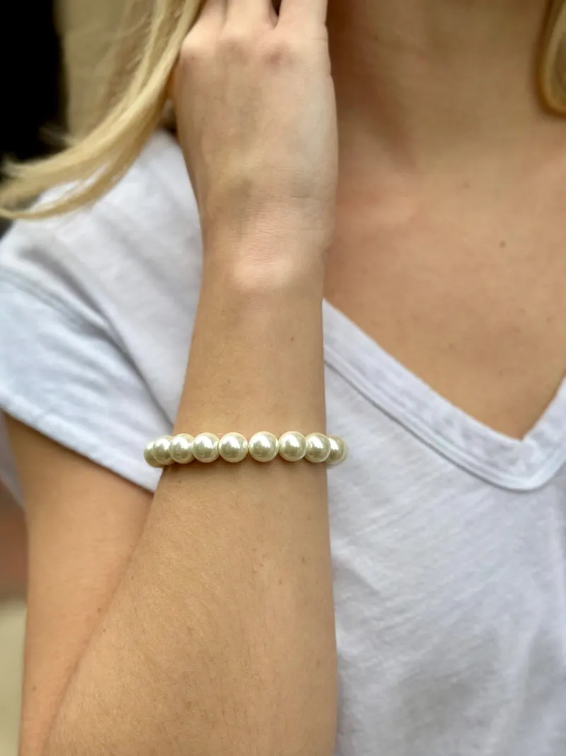 Chloe Beaded Pearl Stretch Bracelet