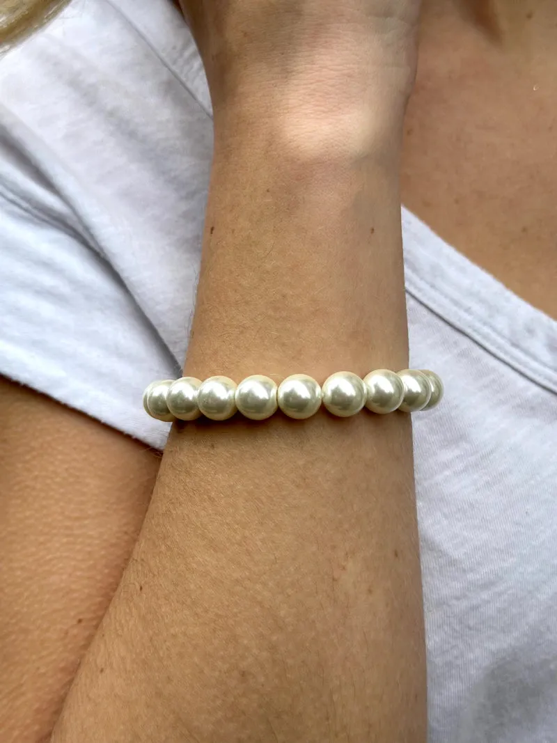 Chloe Beaded Pearl Stretch Bracelet