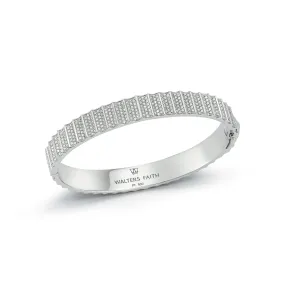 CII PLATINUM ALL DIAMOND FLUTED BANGLE BRACELET