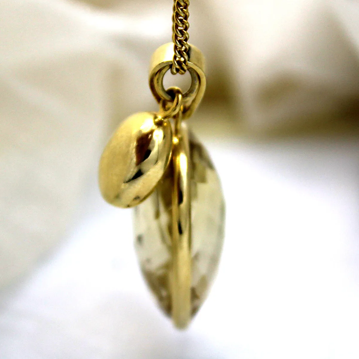 Citrine Oval Cut Charm Necklace Pendant