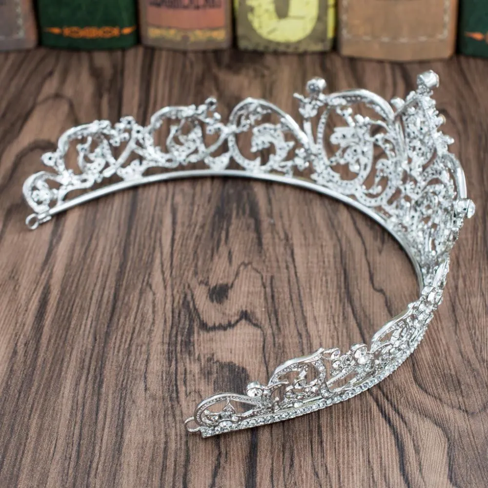 Classic Austrian Crystal 2/3 Round Wedding Bridal Tiara diadem XBY158L