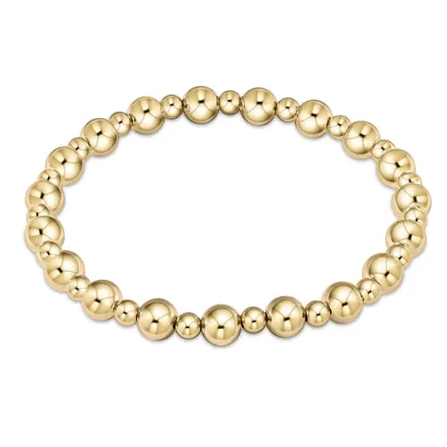 Classic Gold Grateful Pattern 6mm Bead Bracelet