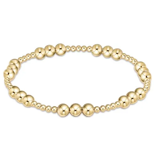 Classic Joy Pattern 5mm Bead Bracelet Gold