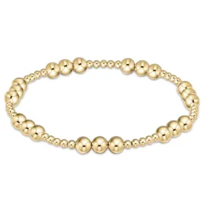 Classic Joy Pattern 5mm Bead Bracelet Gold