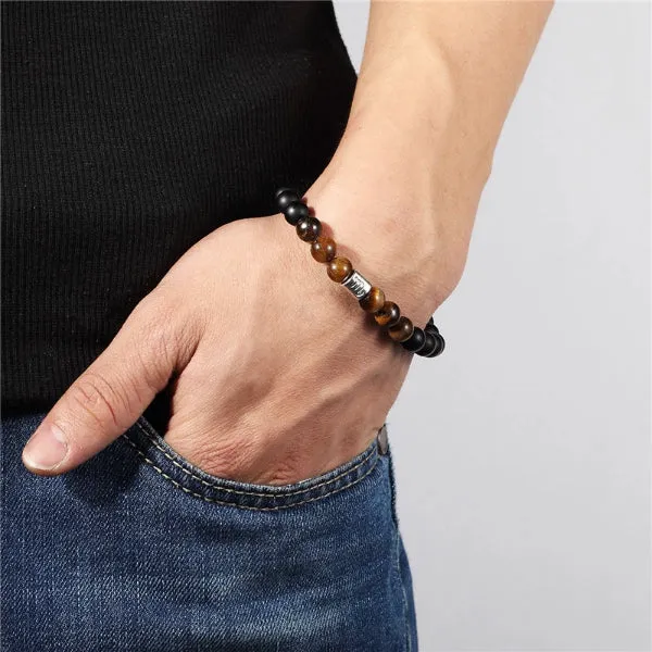 Classy Men Pisces Brown Beaded Zodiac Bracelet