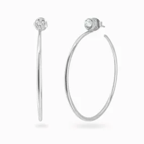 Clear Quartz Hoops