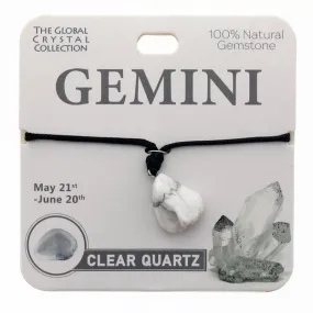 Clear Quartz - Natural Gemstone Necklace - 'Gemini'