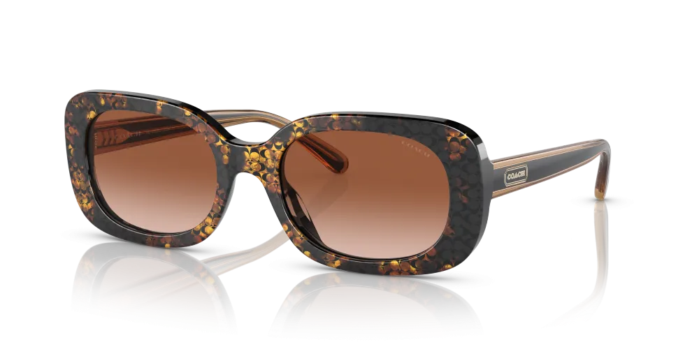 Coach Oval Non-Polarized Sunglasses - Pearlized Tortoise/Brown Gradient