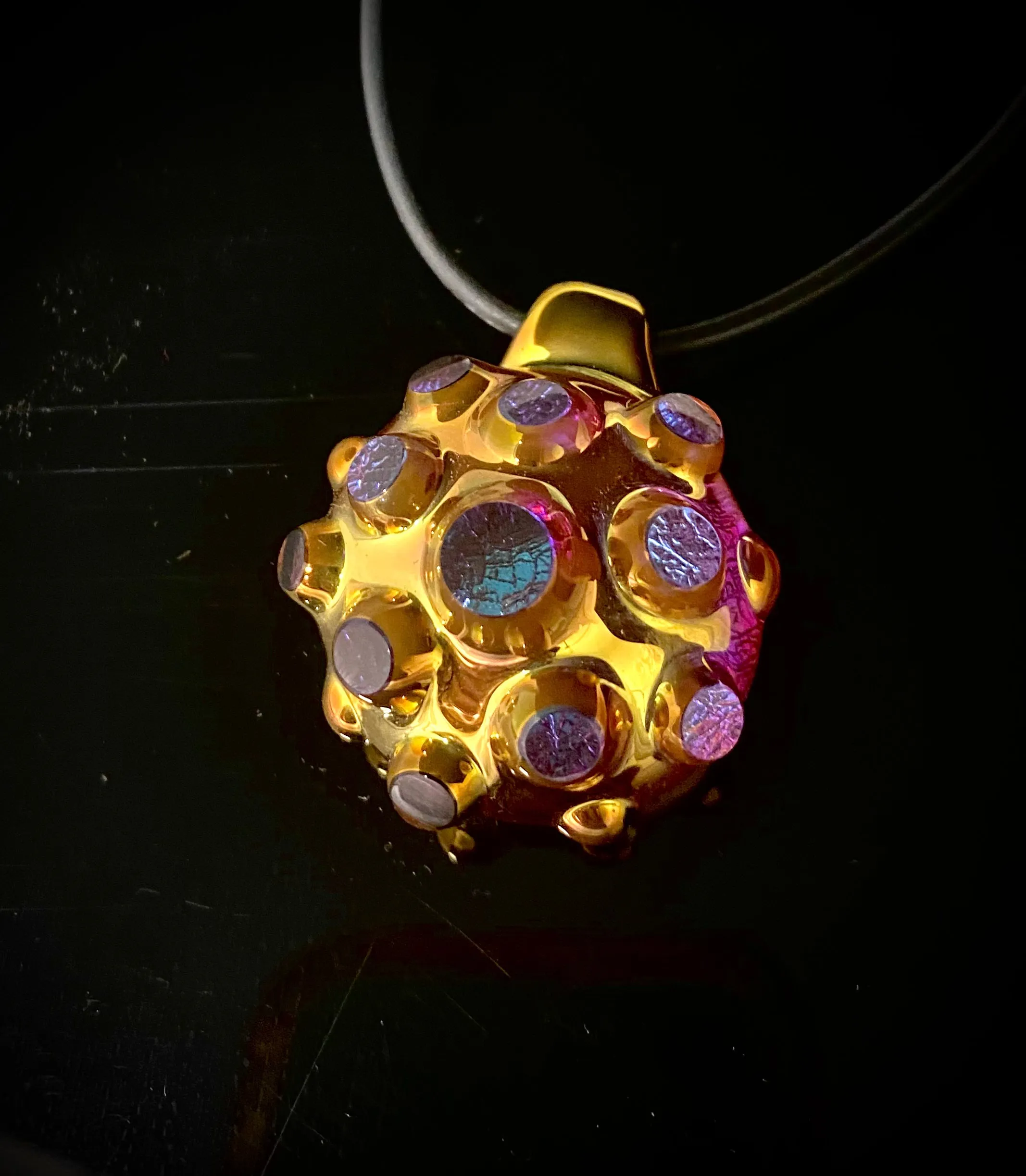 Contemporary Art Nodule (golden ruby) pendant