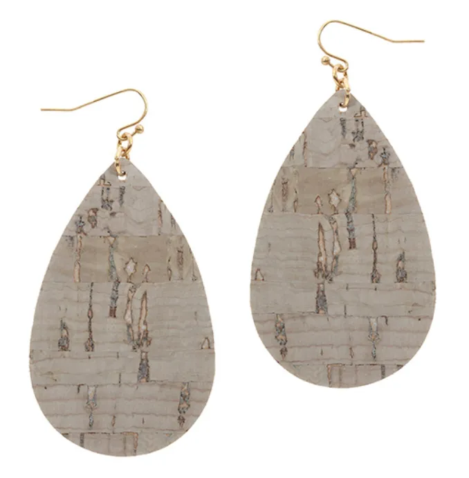 Cork Teardrop Earrings