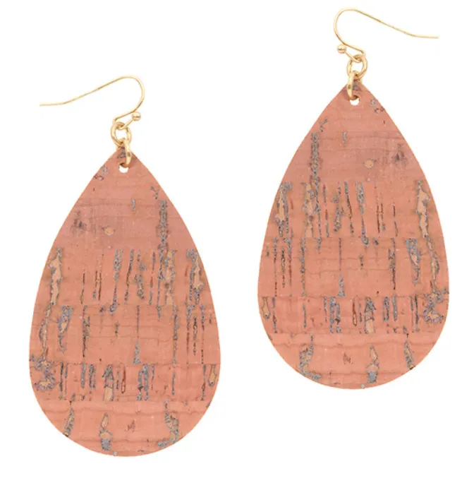 Cork Teardrop Earrings