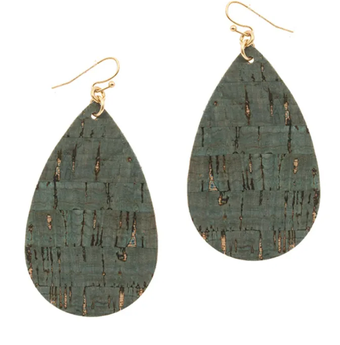 Cork Teardrop Earrings