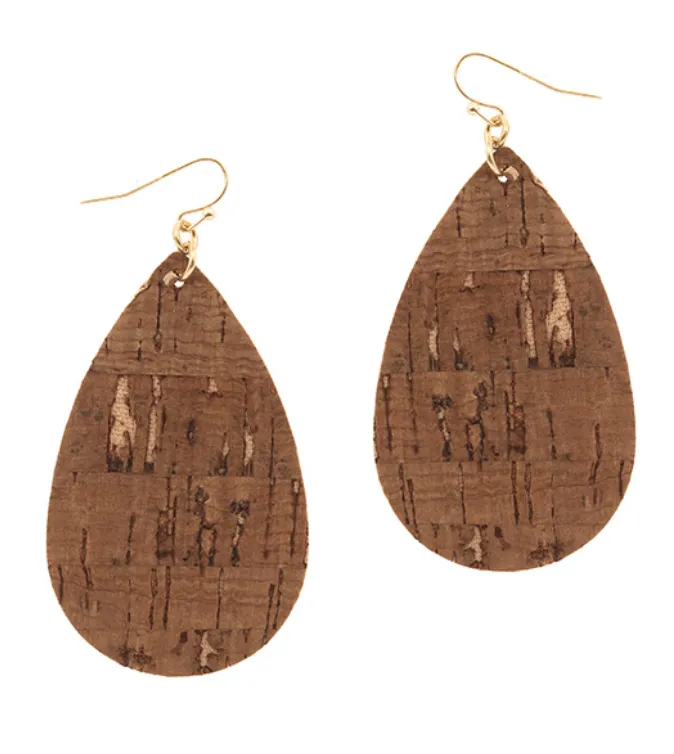 Cork Teardrop Earrings