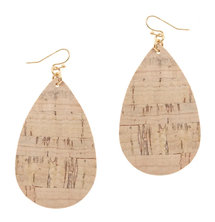 Cork Teardrop Earrings