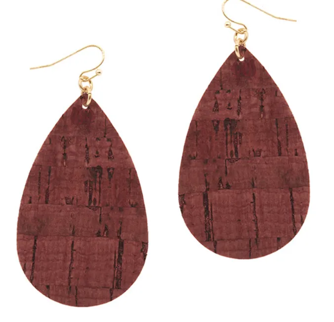 Cork Teardrop Earrings