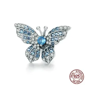 Crystal Blue Zircon Butterfly Beads