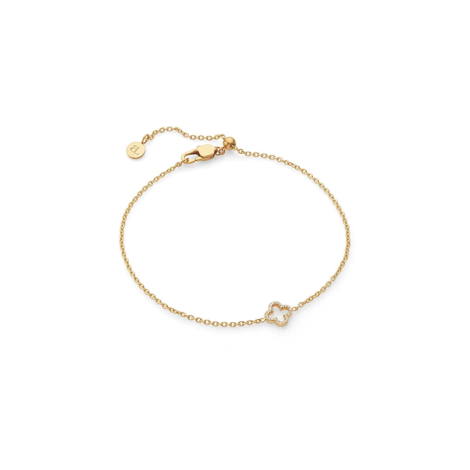 Crystal Clover Bracelet (Gold)