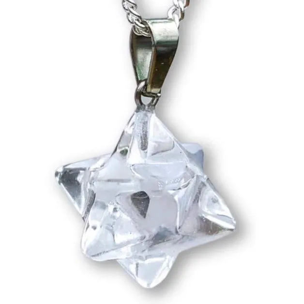 Crystal Stone Merkaba Pendant Necklace