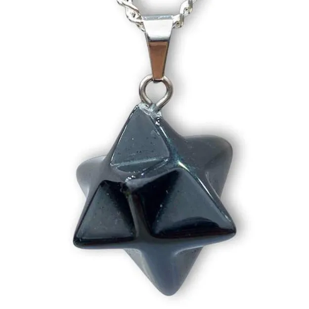 Crystal Stone Merkaba Pendant Necklace