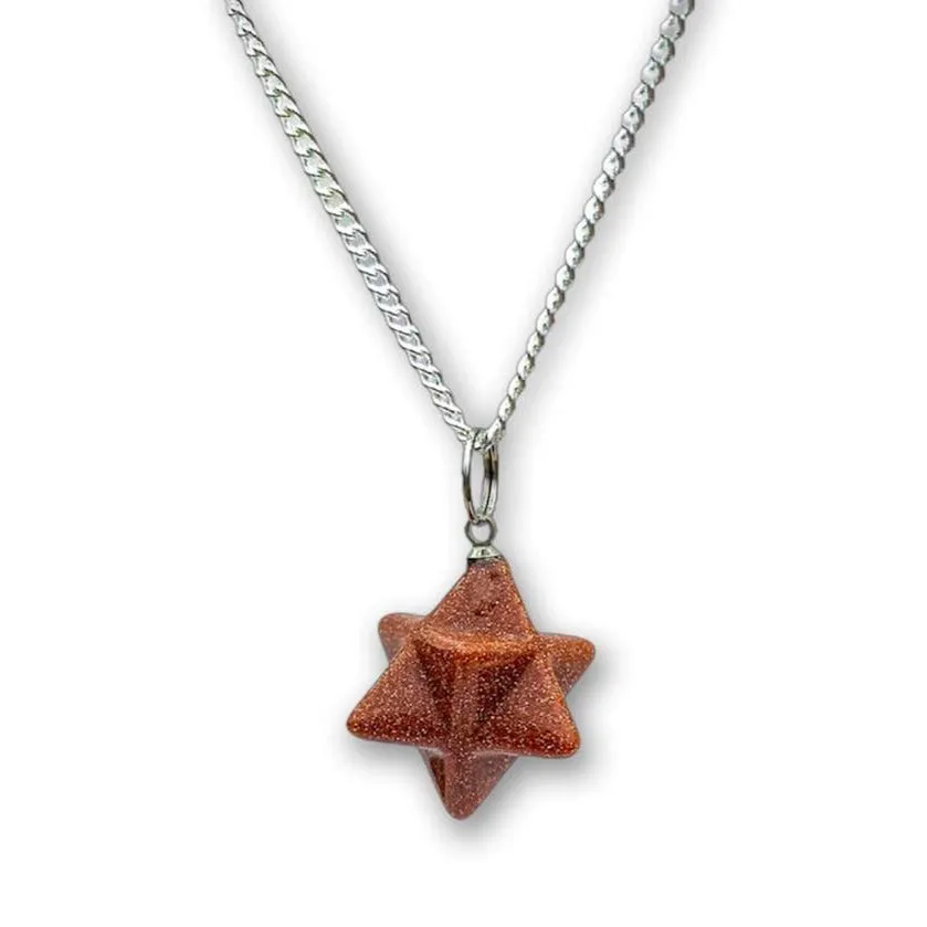 Crystal Stone Merkaba Pendant Necklace