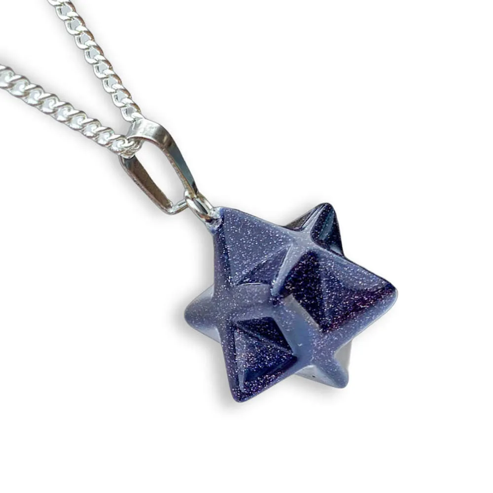 Crystal Stone Merkaba Pendant Necklace