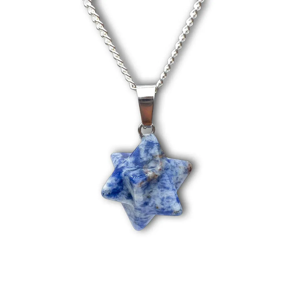 Crystal Stone Merkaba Pendant Necklace