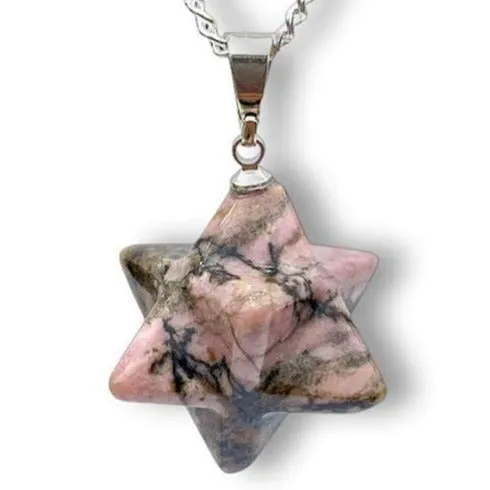 Crystal Stone Merkaba Pendant Necklace