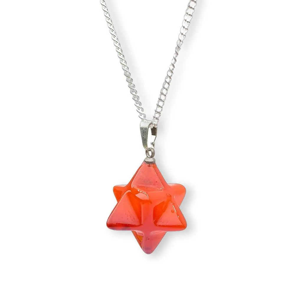 Crystal Stone Merkaba Pendant Necklace