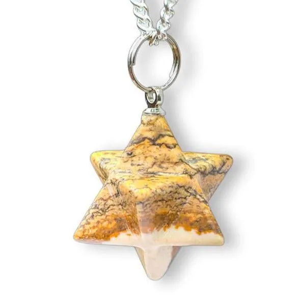 Crystal Stone Merkaba Pendant Necklace