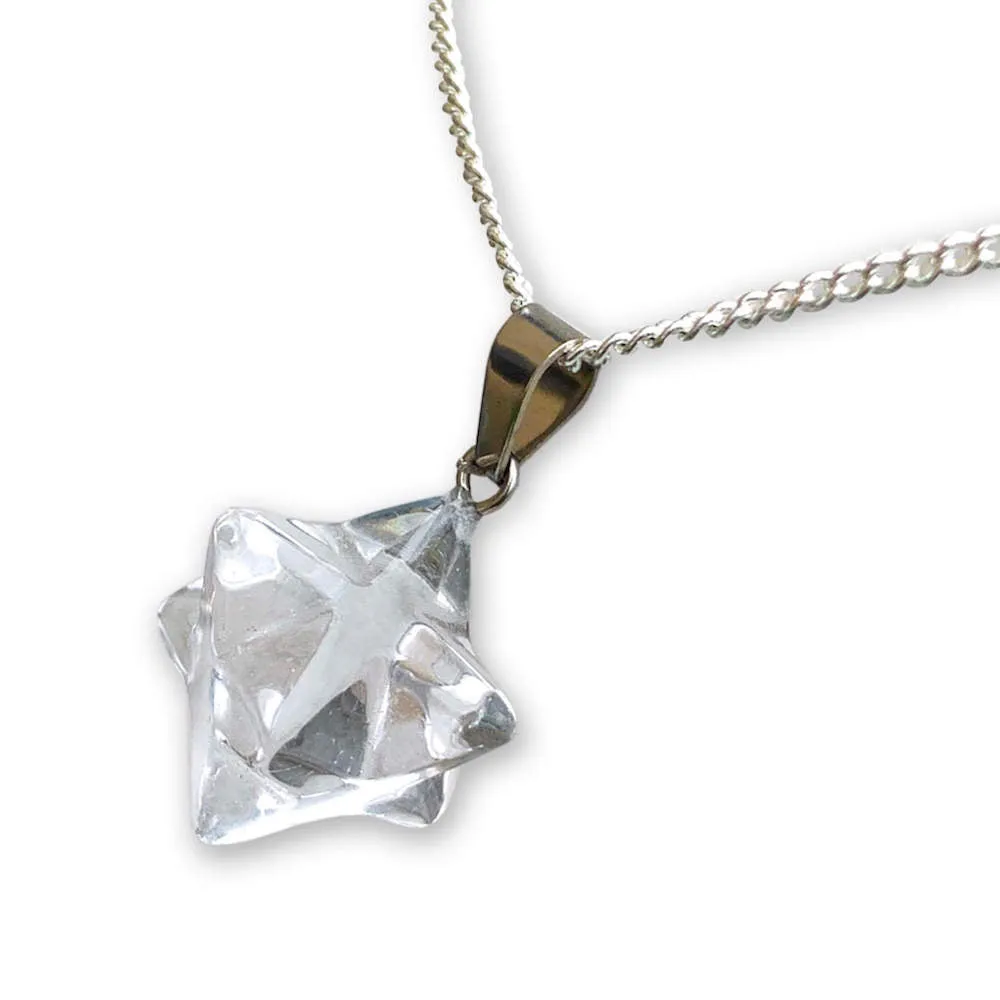 Crystal Stone Merkaba Pendant Necklace