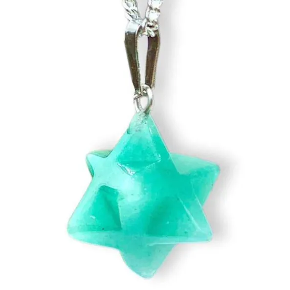 Crystal Stone Merkaba Pendant Necklace