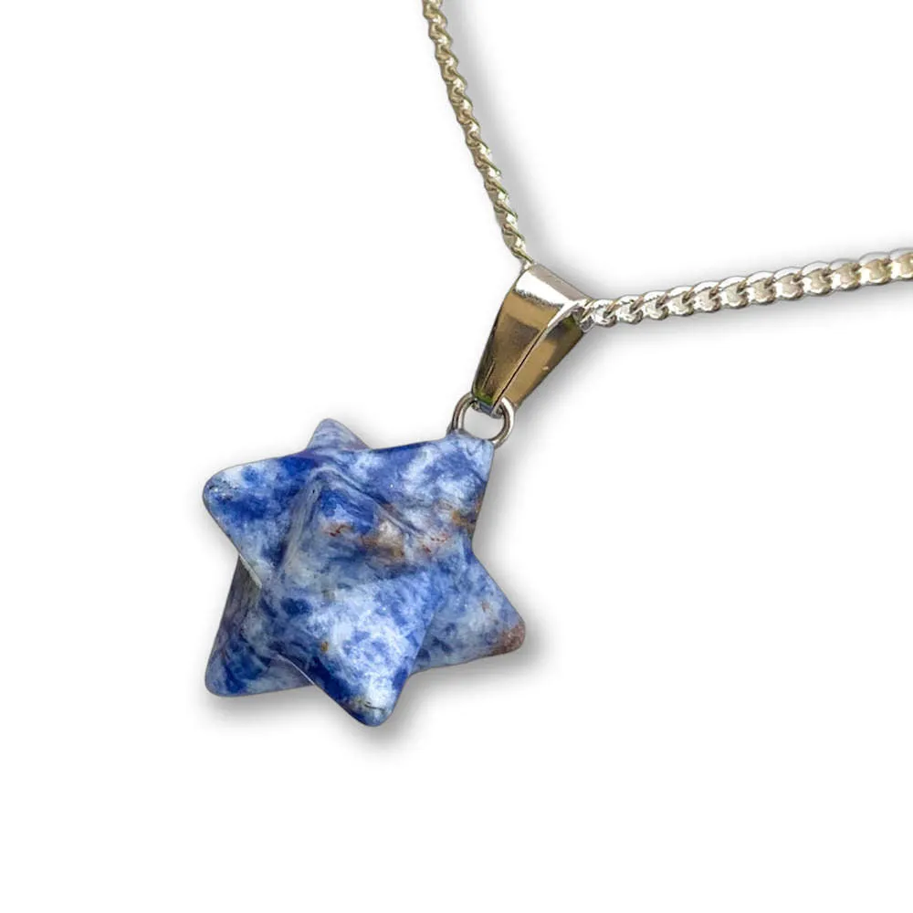 Crystal Stone Merkaba Pendant Necklace