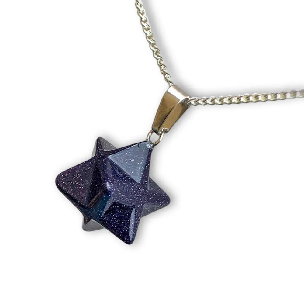 Crystal Stone Merkaba Pendant Necklace