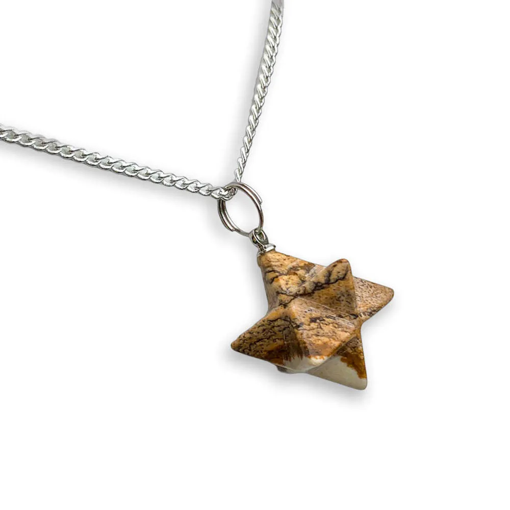 Crystal Stone Merkaba Pendant Necklace