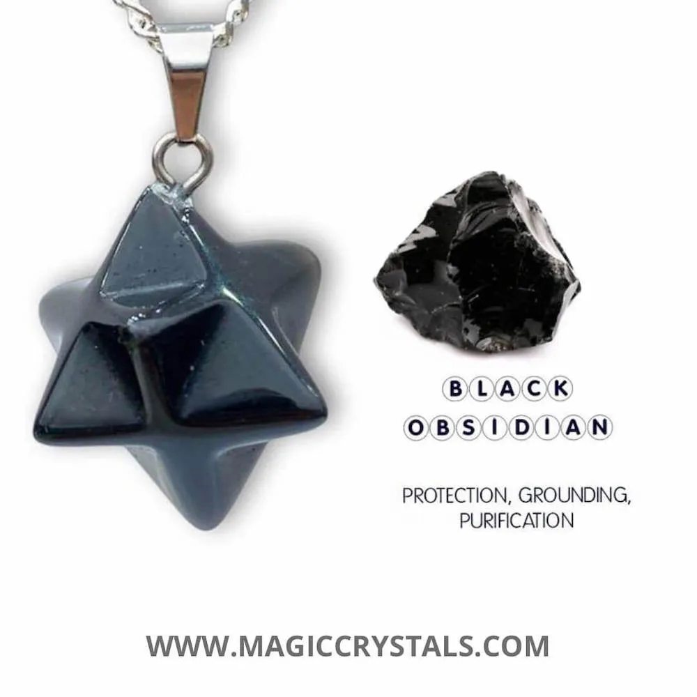 Crystal Stone Merkaba Pendant Necklace