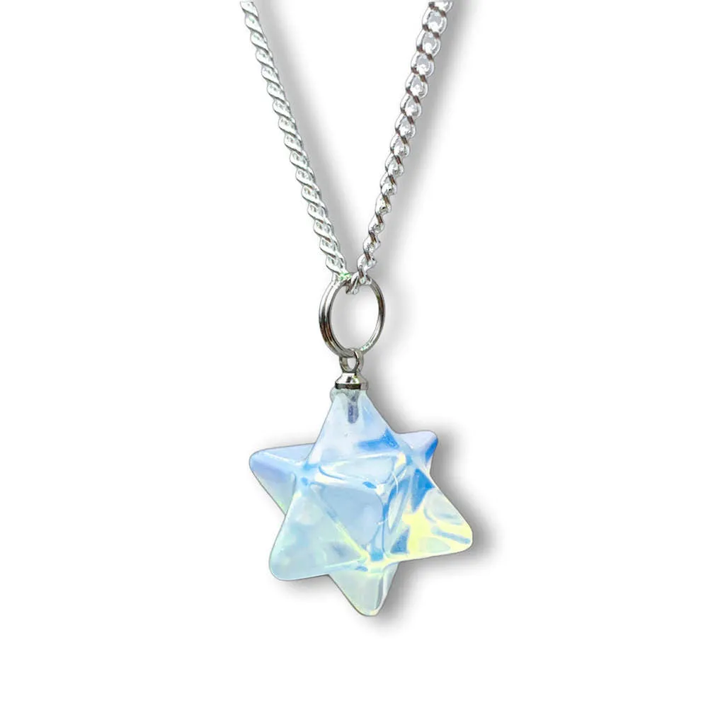 Crystal Stone Merkaba Pendant Necklace