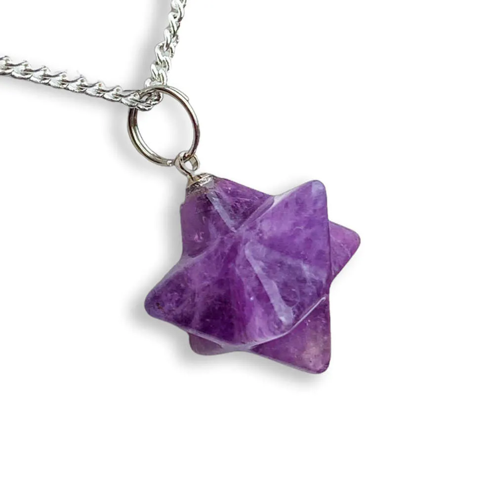 Crystal Stone Merkaba Pendant Necklace