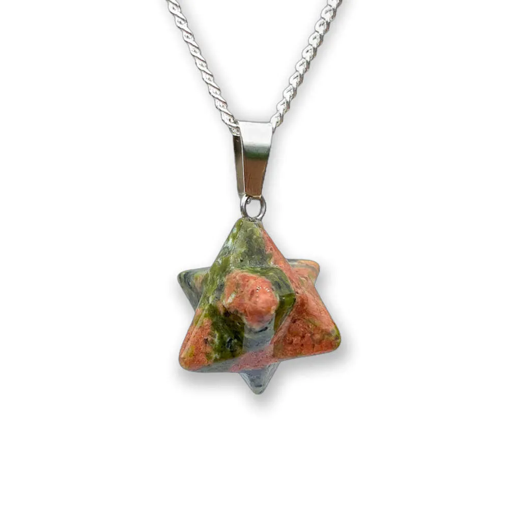 Crystal Stone Merkaba Pendant Necklace