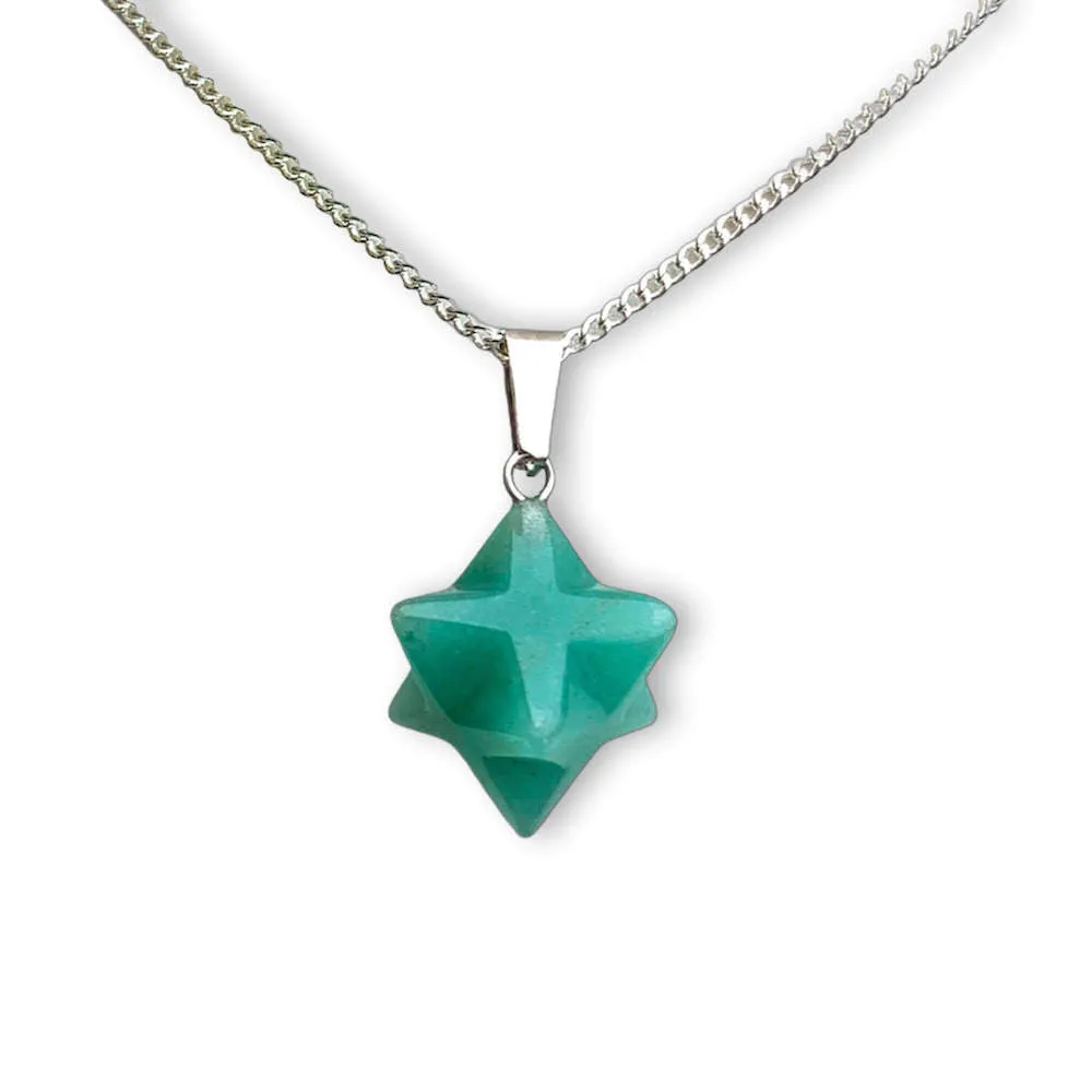 Crystal Stone Merkaba Pendant Necklace