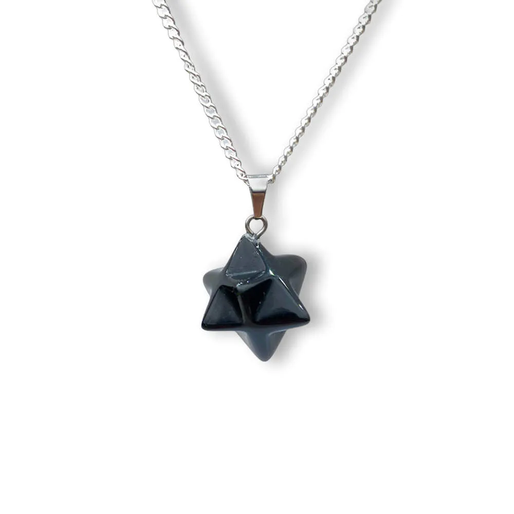 Crystal Stone Merkaba Pendant Necklace