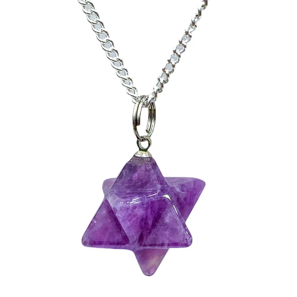 Crystal Stone Merkaba Pendant Necklace