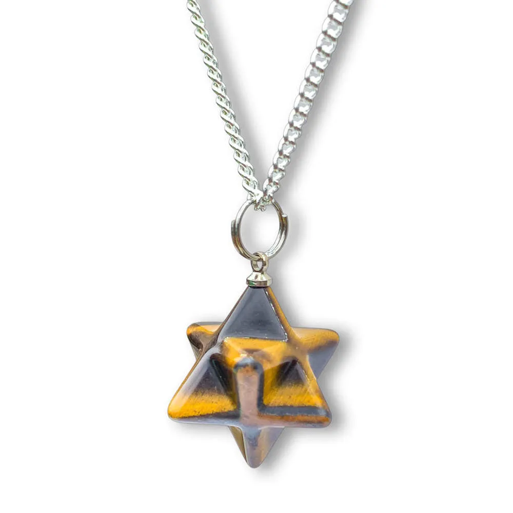 Crystal Stone Merkaba Pendant Necklace