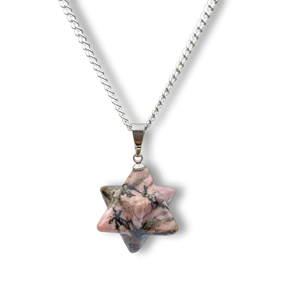 Crystal Stone Merkaba Pendant Necklace