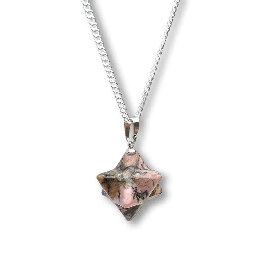 Crystal Stone Merkaba Pendant Necklace