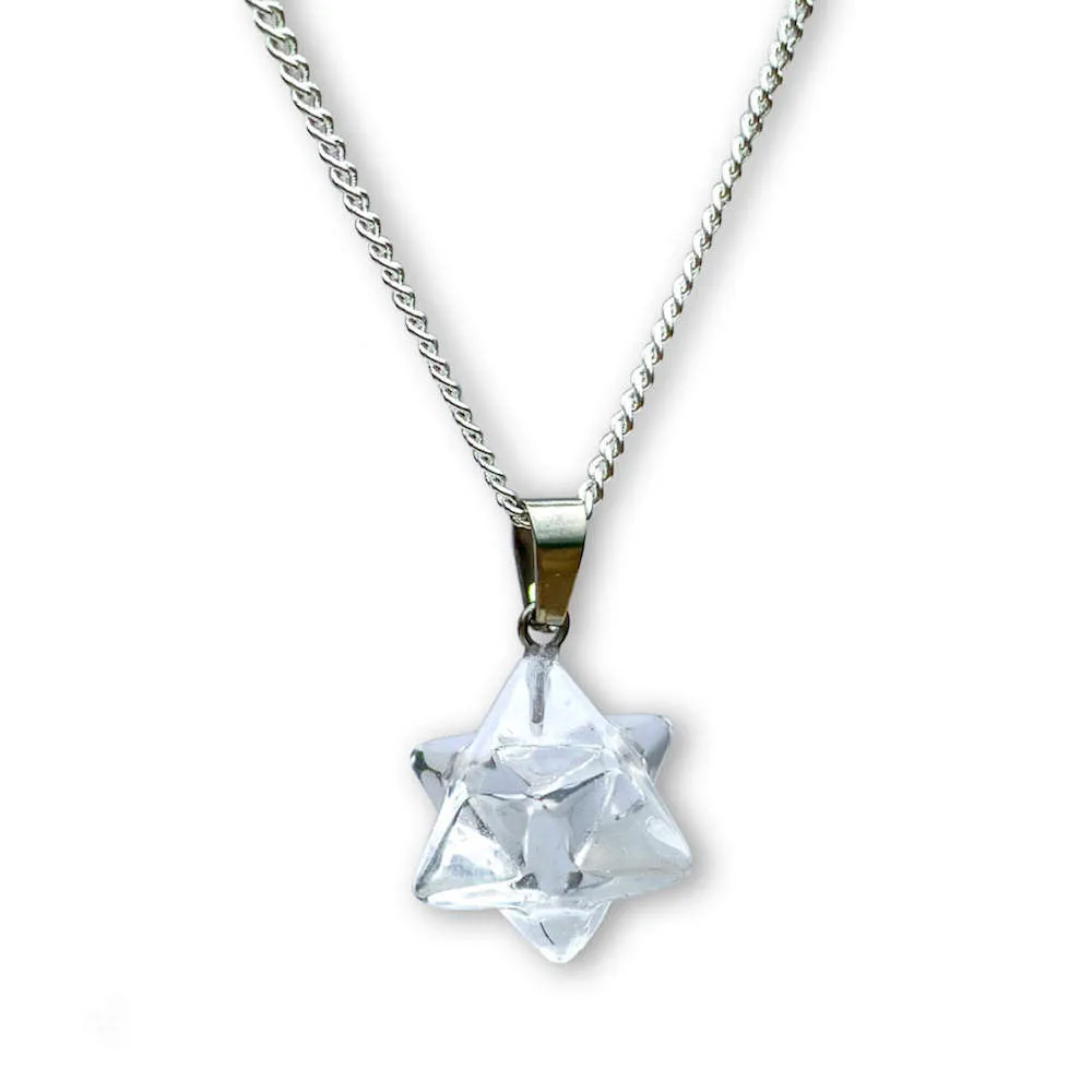 Crystal Stone Merkaba Pendant Necklace