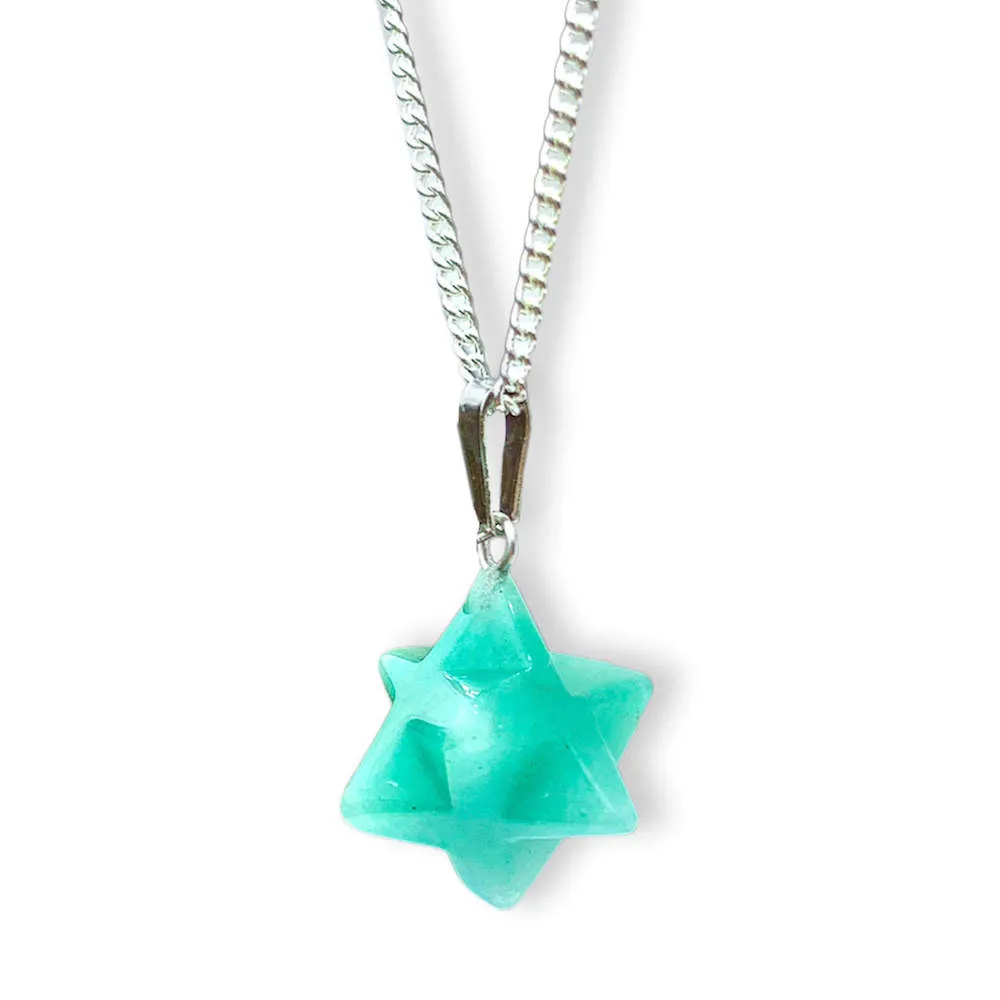 Crystal Stone Merkaba Pendant Necklace