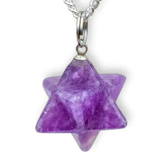 Crystal Stone Merkaba Pendant Necklace