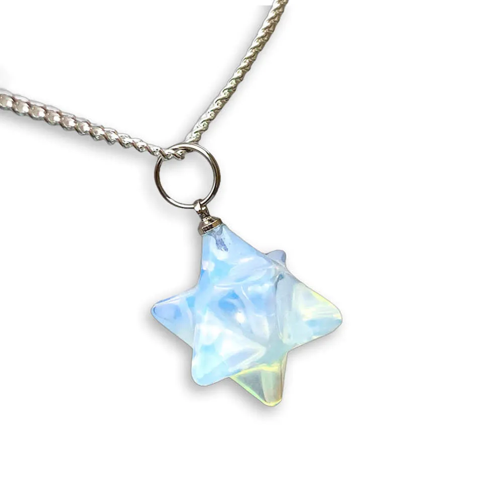 Crystal Stone Merkaba Pendant Necklace